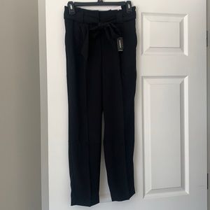 Black paper bag pants